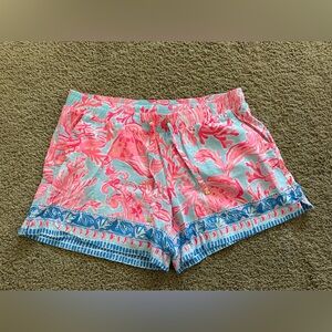 Lilly Pulitzer Coral and Aqua Shorts.